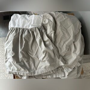 Restoration Hardware Gray and White Crib Skirt